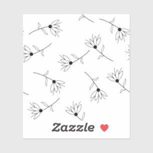 Floral, Milk White, RomancCustom-Cut Vinyl Sticker