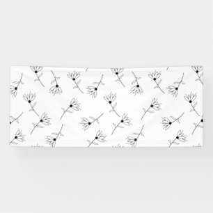 Floral, Milk White, Romance Vinyl Banner