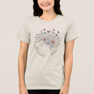 Floral Mind Aesthetic Wildflower Bouquet Tri-Blend Shirt
