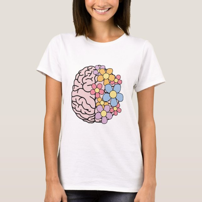 Floral Mind Brain T-Shirt (Front)