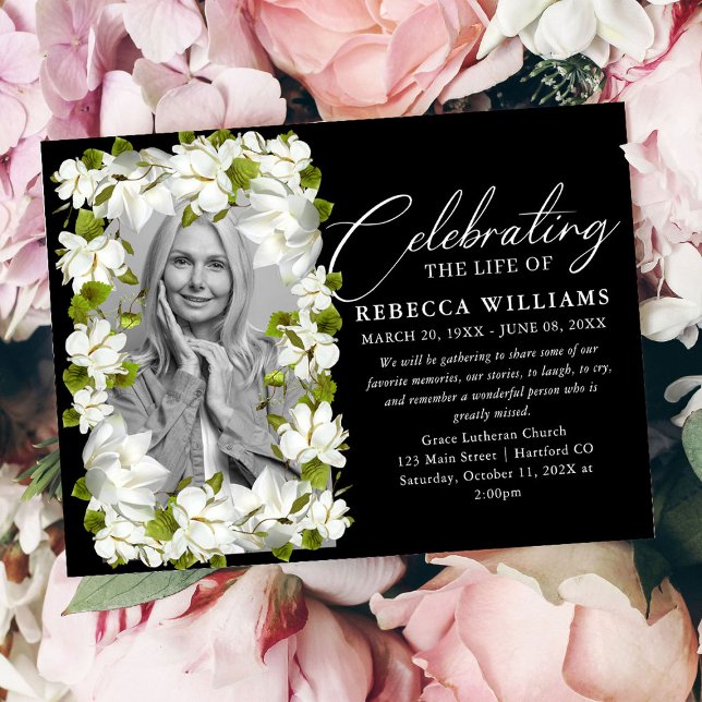 Floral Minimal Celebration of Life Invitation (Creator Uploaded)