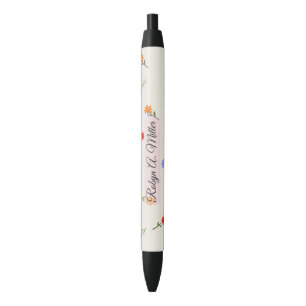 Floral Minimalist Custom Name Elegant Stylish Pen