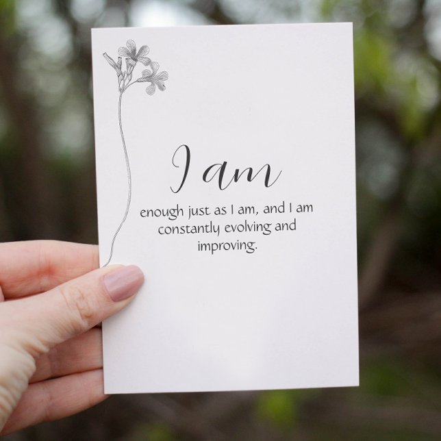 Floral Minimalist Customisable Affirmation Card  (Creator Uploaded)