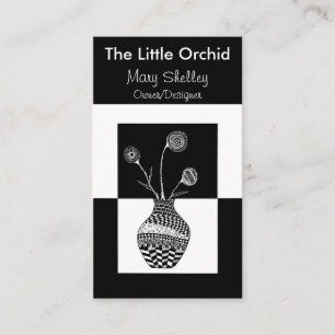 Floral Minimalist Flowers in a Vase  Business Card