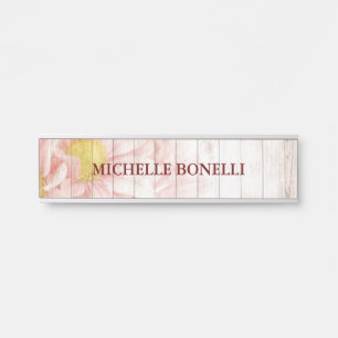 Floral Minimalist Plain Modern Door Sign