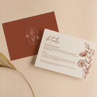 Floral Minimalist Terracotta Burnt Orange Wedding