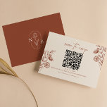 Floral Minimalist Terracotta Wedding QR Code RSVP Card<br><div class="desc">Floral Minimalist Terracotta Wedding QR Code RSVP Card. Monogram at the back.</div>