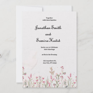 Floral Minimalist Wedding Invitation