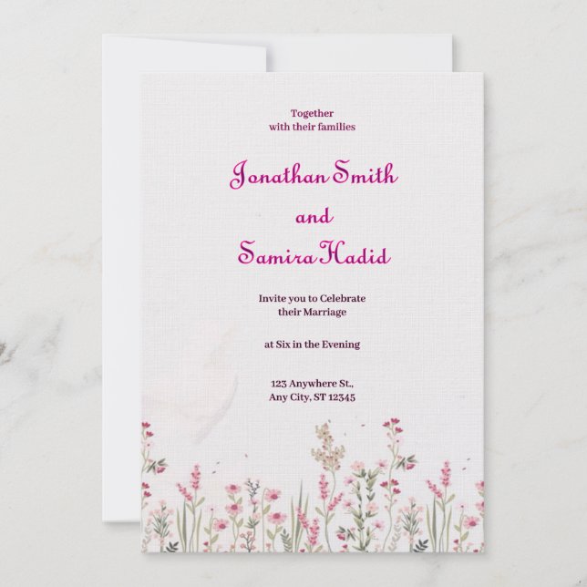 Floral Minimalist Wedding Invitation (Front)