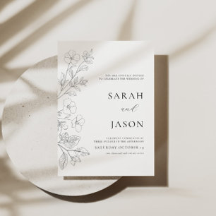 Floral Minimalist Wedding Invitation 