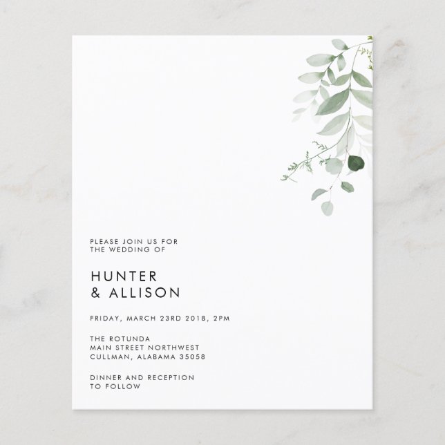 Floral Minimalist Wedding Invitation (Front)