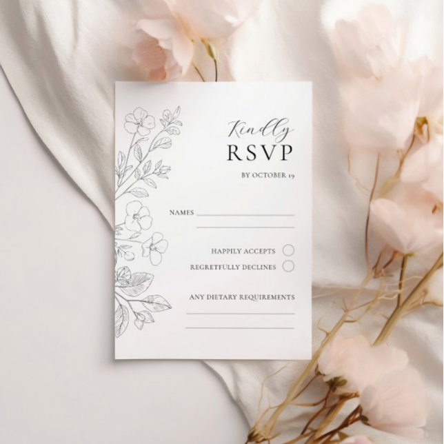 Floral Minimalist Wedding RSVP Enclosure Card  (Creator Uploaded)