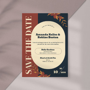 Floral Minimalist Wedding Save the Date Invitation