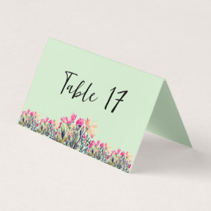 Floral Mint Green Table numbers Card