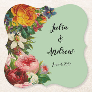 Floral Mint Paper Coaster