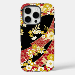Floral Mix Kimono Pattern iPhone 16 Pro Case