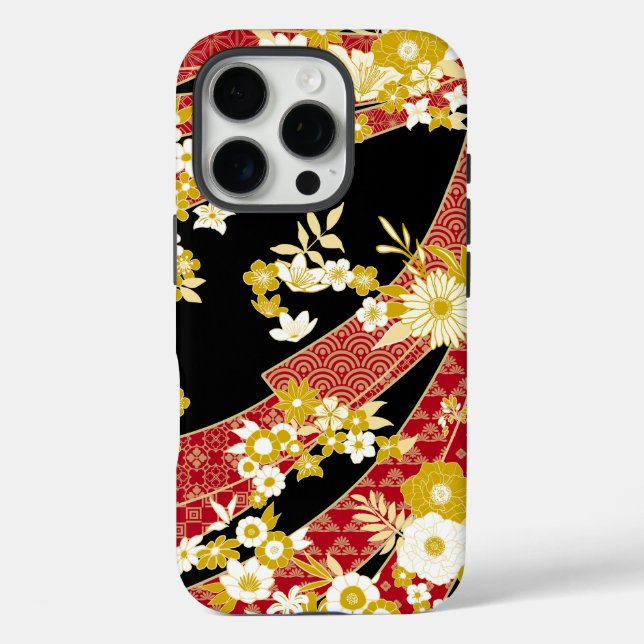 Floral Mix Kimono Pattern Case-Mate iPhone Case (Back)