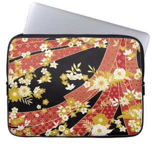 Floral Mix Kimono Pattern Laptop Sleeve