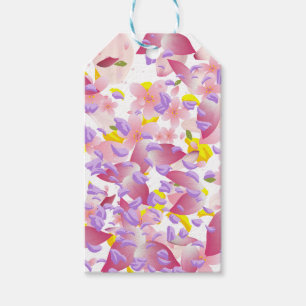Floral, mixed petals prinf Small Gift Bag Tags