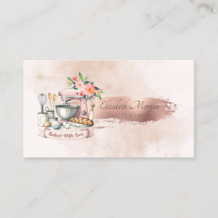 Floral Mixer Brush Stroke Watercolor Business Card
