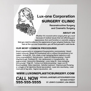 Floral Model, Plastic Surgeon, Plastic Surgery Poster