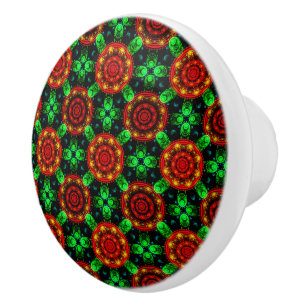 Floral Modern Boho Elegant Abstract Pattern #504 Ceramic Knob