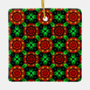 Floral Modern Boho Elegant Abstract Pattern #504 Ceramic Ornament