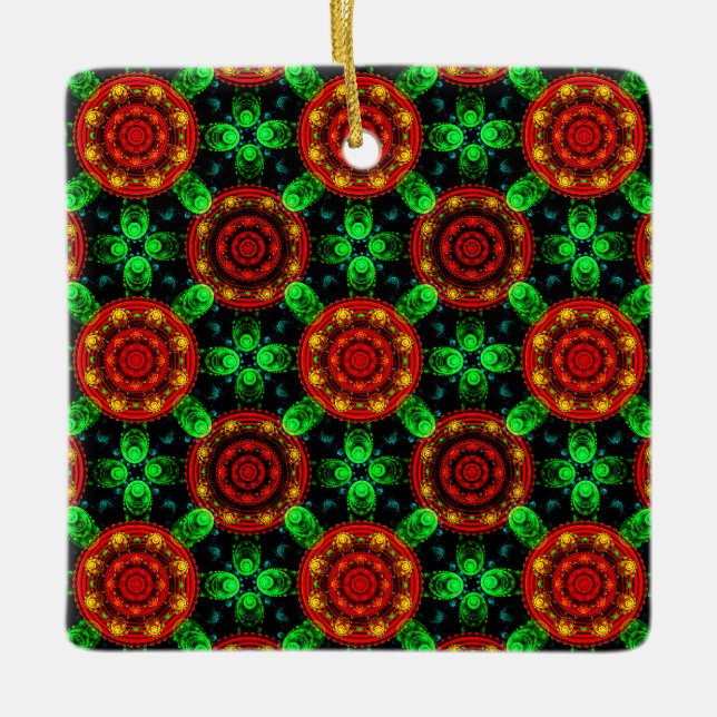 Floral Modern Boho Elegant Abstract Pattern #504 Ceramic Ornament (Front)