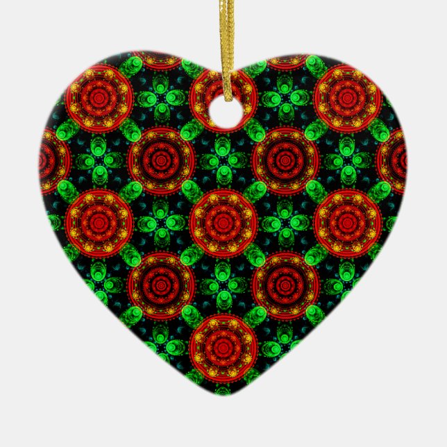 Floral Modern Boho Elegant Abstract Pattern #504 Ceramic Tree Decoration (Front)