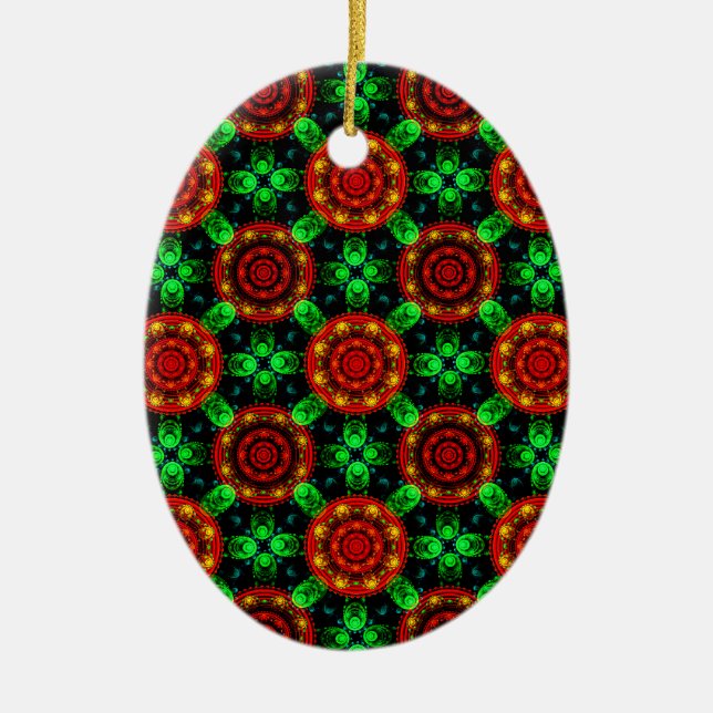 Floral Modern Boho Elegant Abstract Pattern #504 Ceramic Tree Decoration (Front)
