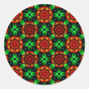 Floral Modern Boho Elegant Abstract Pattern #504 Classic Round Sticker