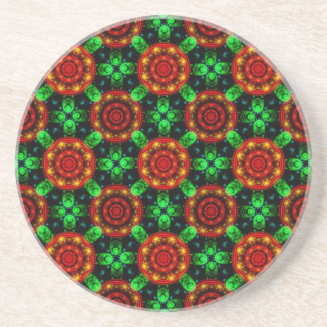 Floral Modern Boho Elegant Abstract Pattern #504 Coaster (Front)