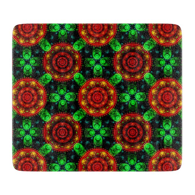 Floral Modern Boho Elegant Abstract Pattern #504 Cutting Board (Front)