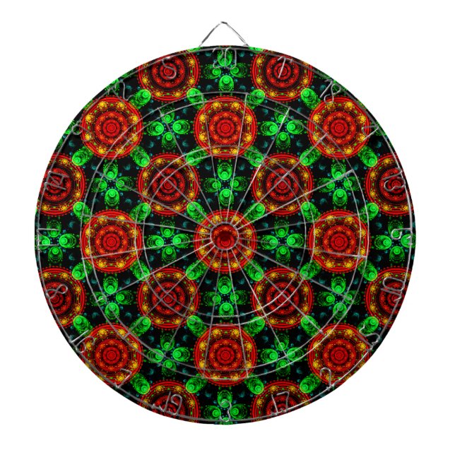 Floral Modern Boho Elegant Abstract Pattern #504 Dartboard (Front)