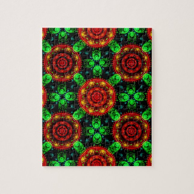 Floral Modern Boho Elegant Abstract Pattern #504 Jigsaw Puzzle (Vertical)