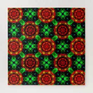 Floral Modern Boho Elegant Abstract Pattern #504 Jigsaw Puzzle