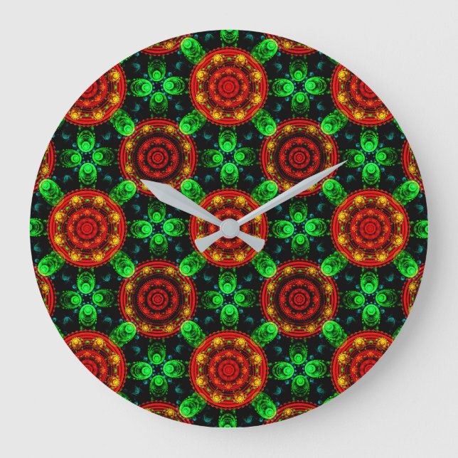 Floral Modern Boho Elegant Abstract Pattern #504 Large Clock (Front)