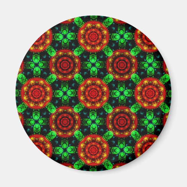 Floral Modern Boho Elegant Abstract Pattern #504 Magnet (Front)