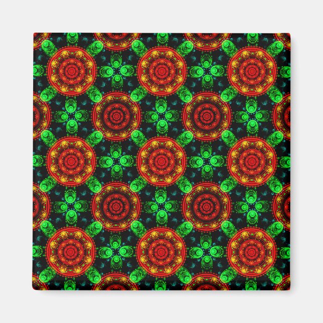 Floral Modern Boho Elegant Abstract Pattern #504 Magnet (Front)
