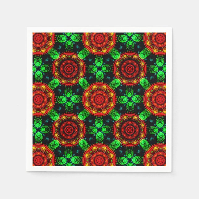 Floral Modern Boho Elegant Abstract Pattern #504 Napkin (Front)