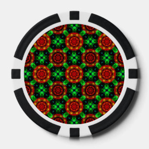 Floral Modern Boho Elegant Abstract Pattern #504 Poker Chips