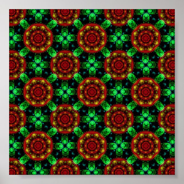 Floral Modern Boho Elegant Abstract Pattern #504 Poster (Front)