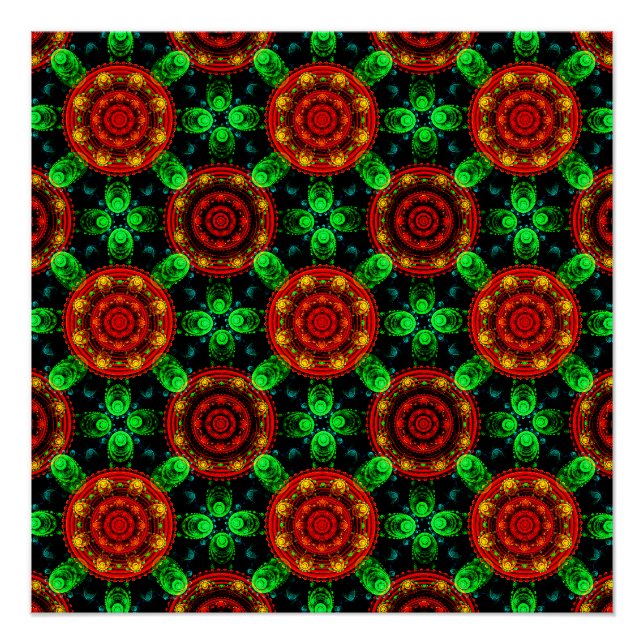 Floral Modern Boho Elegant Abstract Pattern #504 Poster (Front)