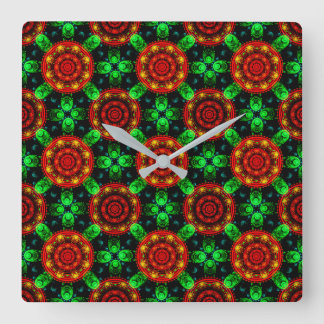 Floral Modern Boho Elegant Abstract Pattern #504 Square Wall Clock