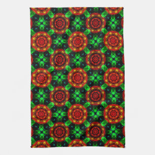 Floral Modern Boho Elegant Abstract Pattern #504 Tea Towel