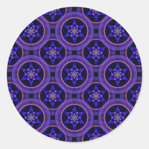 Floral Modern Boho Elegant Abstract Pattern #505 Classic Round Sticker