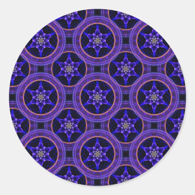 Floral Modern Boho Elegant Abstract Pattern #505 Classic Round Sticker (Front)