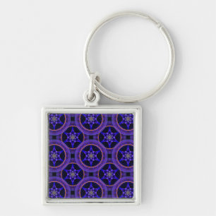 Floral Modern Boho Elegant Abstract Pattern #505 Key Ring