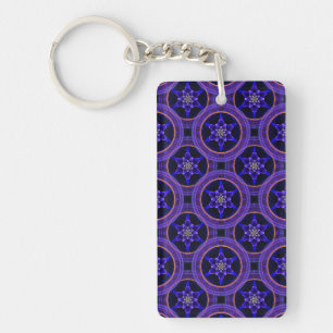 Floral Modern Boho Elegant Abstract Pattern #505 Key Ring
