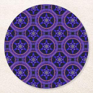 Floral Modern Boho Elegant Abstract Pattern #505 Round Paper Coaster